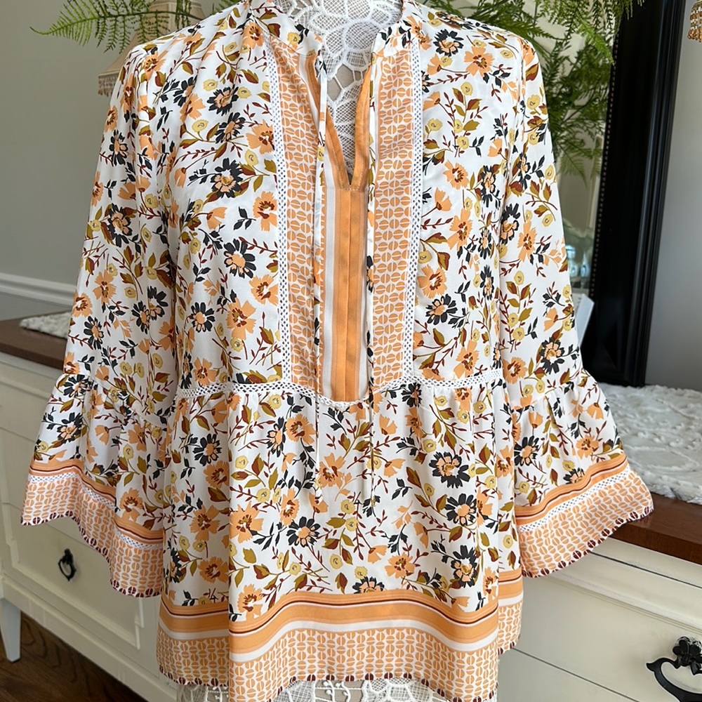 Fever size M floral Boho top